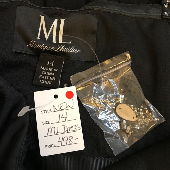 NEW Monique Lhuillier Gorgeous Black Maxi Gown size 14 - Picture 13 of 14